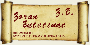 Zoran Buletinac vizit kartica